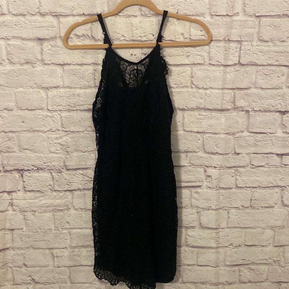 Intimately Free People black crocheted slip dress